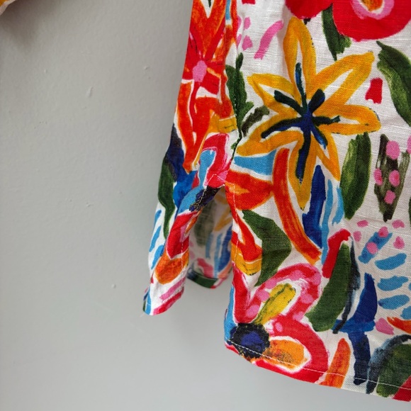 Hester & Orchard NWOT Top Linen Blend Womens 3/4 Sleeve Summer Shirt Size Small - Picture 7 of 8